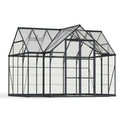 Victory Orangery 10×12 ft Greenhouse – Grey Frame | Canopia Victory Orangery 10×12 ft greenhouse with vaulted grey frame and hybrid polycarbonate panels