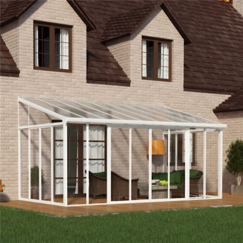 SanRemo Conservatory 3 x 5.46 m in white, a spacious and stylish structure designed to provide shelter and elevate your outdoor 