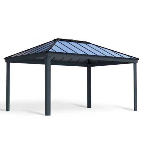 Dallas Pavilion in anthracite grey, a spacious and durable outdoor structure designed to offer shelter and style for your garden