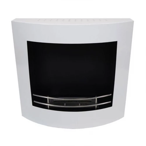 Curved Ethanol Fireplace in White Curved Ethanol Fireplace in White