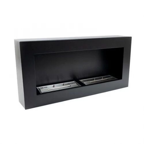 Super simple and sleek black bioethanol fireplace for wall mounting Super simple and sleek black bioethanol fireplace for wall mounting