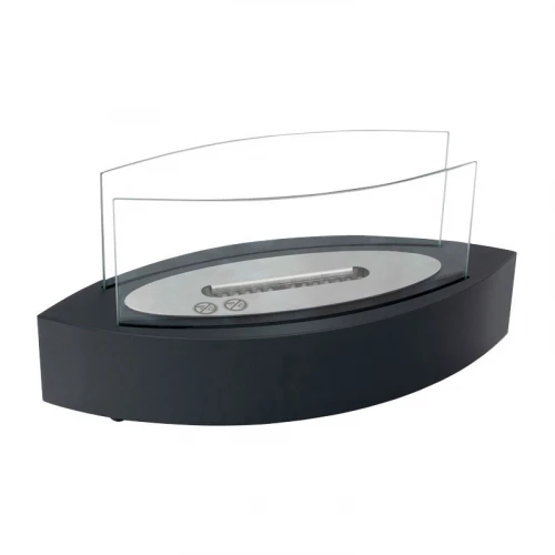 Curved bio fireplace with glass Curved bio fireplace with glass