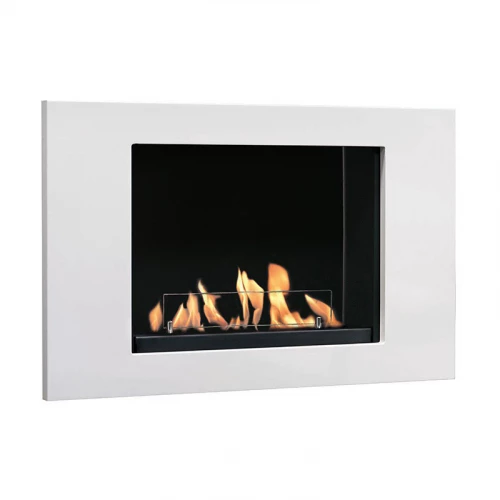 Goya, white bioethanol fireplace by Xaralyn Contemporary, white steel bioethanol fireplace