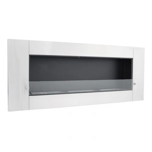 Large Stainless Steel Bio Fireplace for Wall Mounting with Glass Panel Large Stainless Steel Bio Fireplace for Wall Mounting with Glass Panel