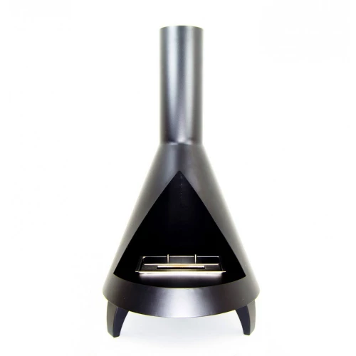 Standing bio fireplace in the style of a wood burner. Bio ethanol fireplace in the design of a wood burner
