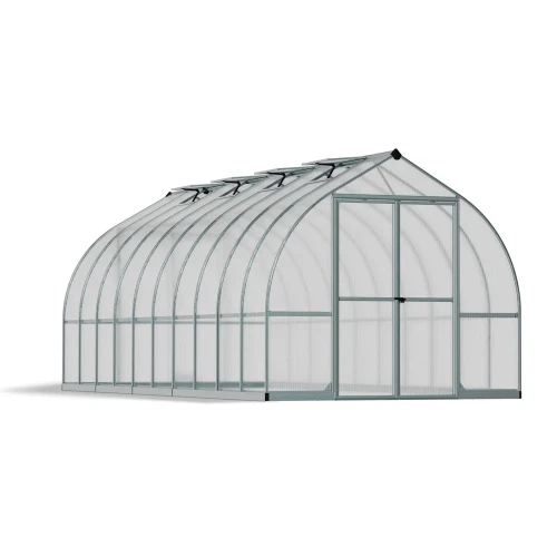 Canopia Bella 8×20 ft. greenhouse with silver aluminium frame and twin-wall polycarbonate panels (244×604 cm)