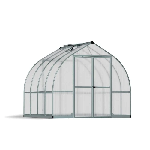 Canopia Bella Greenhouse 8×8 ft. with silver frame and twin-wall polycarbonate panels