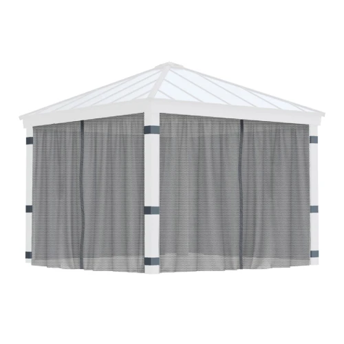 Dark grey netting set for Dallas 14x14 ft. Canopia gazebo – 4 mesh panels