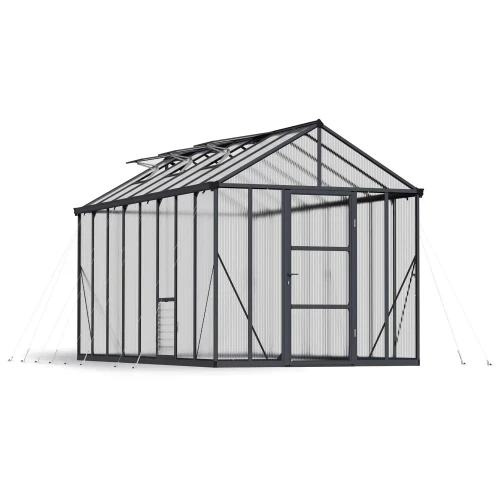 Greenhouse Glory 12.2 m² in grey, a spacious and durable greenhouse designed to provide ample space and optimal conditions for y