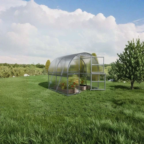 Baumera Baltic LT Arched Greenhouse 3 m Wide Baumera Baltic LT arched greenhouse with galvanised omega frame and polycarbonate glazing
