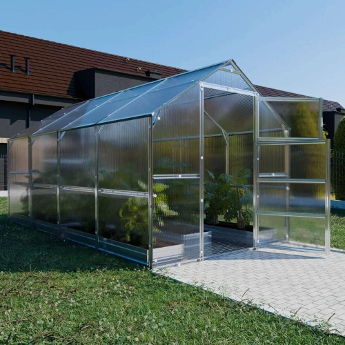 Baumera KLASIKA Bernard Greenhouse 2.35 m Wide Baumera KLASIKA Bernard greenhouse with galvanised steel frame and twin-wall polycarbonate panels