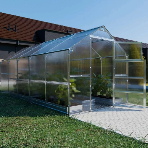 Baumera KLASIKA Bernard Greenhouse 2.35 m Wide Baumera KLASIKA Bernard greenhouse with galvanised steel frame and twin-wall polycarbonate panels