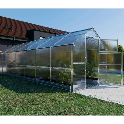 Baumera KLASIKA Bernard Greenhouse 2.35 m Wide Baumera KLASIKA Bernard greenhouse with galvanised steel frame and twin-wall polycarbonate panels