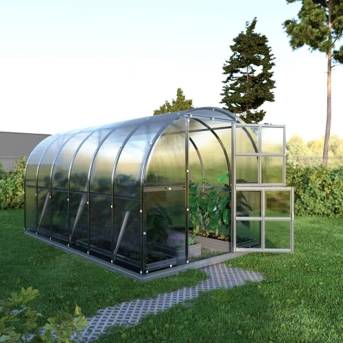 Baumera KLASIKA Arkinis Greenhouse 3 m Wide Baumera KLASIKA Arkinis greenhouse with arched galvanised frame and polycarbonate panels