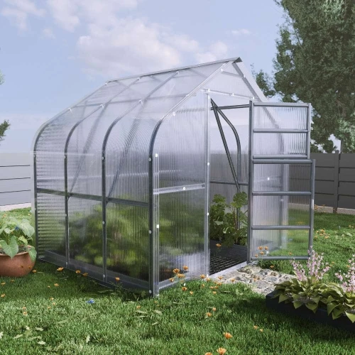 Baumera STANDART Klasika Greenhouse 2.5m Wide Baumera STANDART Klasika greenhouse with galvanised steel frame and polycarbonate panels