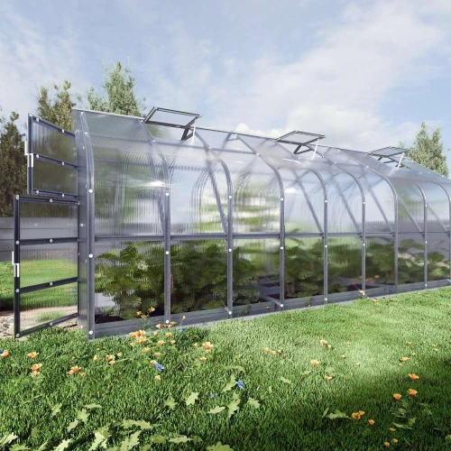 Baumera STANDART Klasika greenhouse with galvanised steel frame and polycarbonate panel