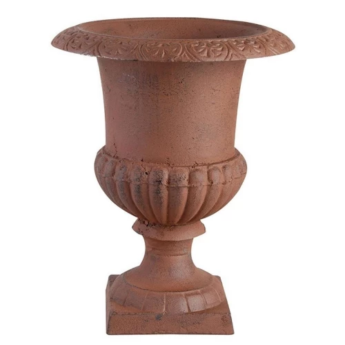 Antique-style cast iron urn – 43 cm height Classic 43 cm cast iron urn for outdoor decoration