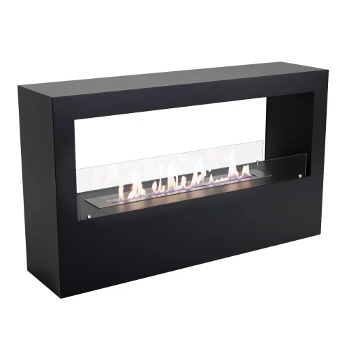 Floor bioethanol fireplace in black ScandiFlames Lansing XL - Black Bioethanol Fireplace