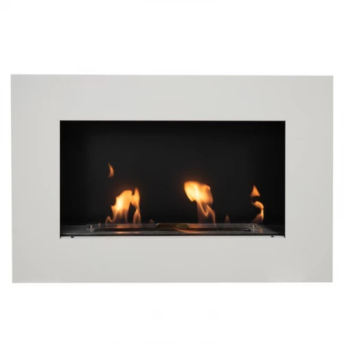 Murus 80 cm wide matte white wall-mounted bioethanol fireplace Murus 800 - Narrow Matte White Wall-mounted Bioethanol Fireplace