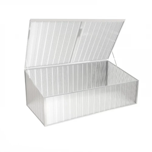 Nordgro Cold Frame 107 cm (3.5 ft) with double lid on white background – aluminium frame and polycarbonate panels