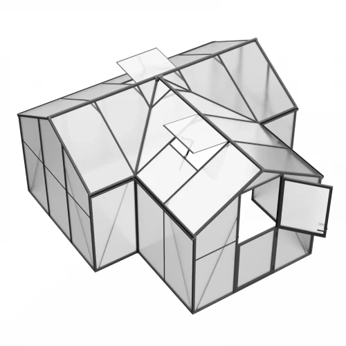 Nordgro T-Shaped Greenhouse Premium Black – 14.6 m², full polycarbonate glass, on white background