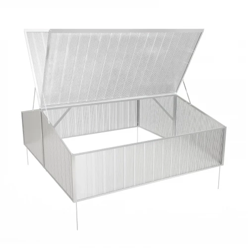 Nordgro Cold Frame Two-sided 107 cm (3.5 ft) on white background – aluminium frame with double polycarbonate lids