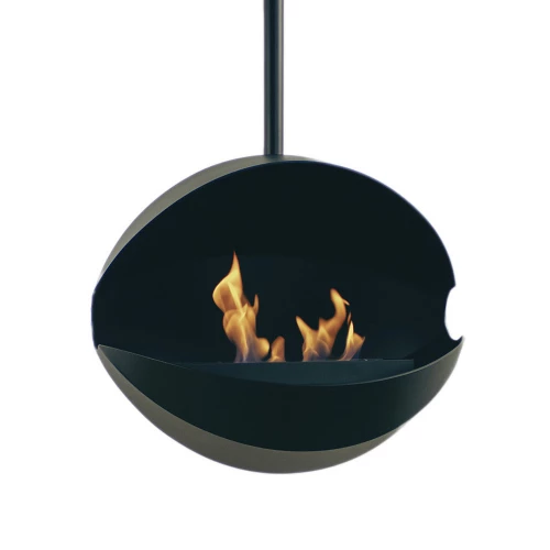 Nordlys Denmark Pendel Ceiling Hung Biofireplace Eclipse Pendel - black spherical ceiling mounted fireplace from Nordlys Denmark