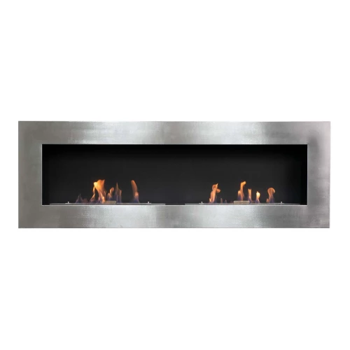 Murus 1600 Wall-mounted Bioethanol Fireplace - Brushed Steel Finish Murus 1600 Wall-mounted Bioethanol Fireplace - Brushed Steel Finish