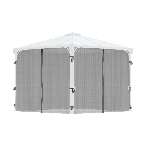 Black netting set installed on Canopia Palermo 3000 gazebo