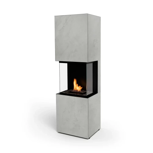 Planika Rock Kreta Fireplace- Remote controlled BEV bio fireplace with concrete finish Planika Rock Kreta Firplace - Remote controlled BEV bioethanol fireplace with concrete finish