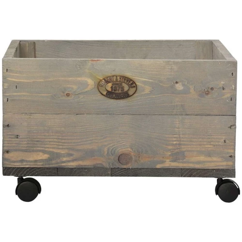 Pine planter box with wheels and vintage finish Rustic pine wood planter box with wheels – easy to move around patio or balcony