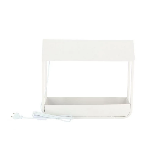 Grow light with LED and tray – compact design for indoor plants LED grow light with white frame and built-in tray – ideal for indoor herb growing