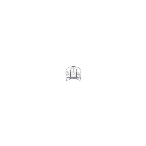 Romantic wall-mounted half gazebo with bench – perfect garden feature Half gazebo in grey metal with curved roof and built-in bench
