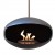Ceiing-mounted bioethanol fireplace Cocoon Aeris Black with steel mounting rod