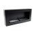Super simple and sleek black bioethanol fireplace for wall mounting