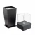 Freestanding bio fireplace in black with detachable glass top