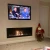One-sided built-in fireplace insert