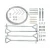 Anchoring kit for Canopia greenhouse – metal ground fixings and mounting hardware on white background