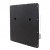 Elegant wall mounted fireplace in striking black