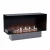 Foco Corner Left 1200 - Modern corner bioethanol fireplace with a sleek black frame and vibrant flames.