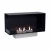 Foco Corner Left 1000 - Modern corner bioethanol fireplace with a sleek black frame and vibrant flames.
