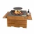 Happy Cocooning Teak Square Gas Fireplace Fire Table 