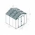 Canopia Rubicon Shed 237 × 229 cm (8 × 8 ft) on white background – dark grey polycarbonate walls, skylight roof, aluminium frame