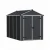 Canopia Rubicon Shed 185 × 304 cm (6 × 10 ft) on white background – dark grey panels, skylight roof, aluminium frame