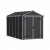 Canopia Rubicon Shed 185 × 378.5 cm (6 × 12 ft) on white background – dark grey panels, skylight roof, aluminium frame