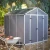 Canopia Rubicon Shed 237 × 229 cm (8 × 8 ft) on white background – dark grey polycarbonate walls, skylight roof, aluminium frame