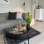 Curved bio fireplace with glass